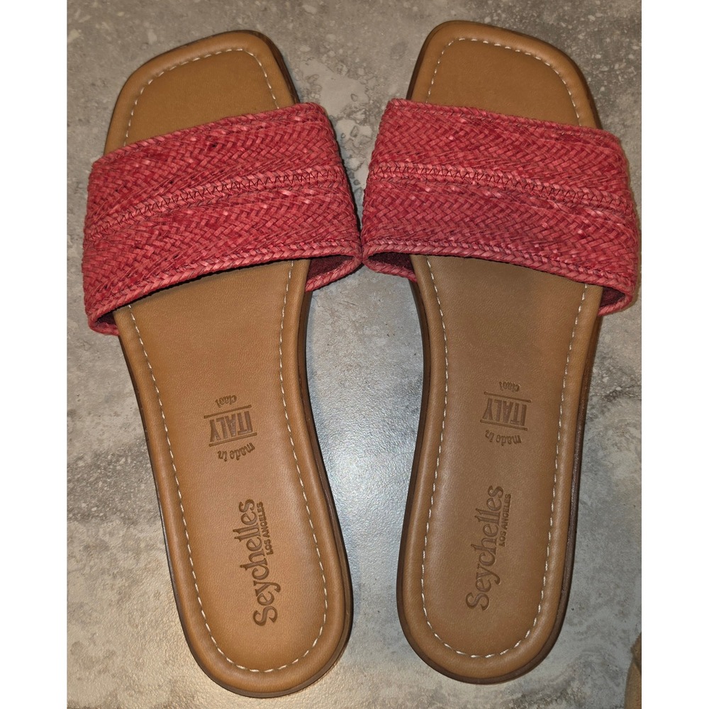 Seychelles 'Palms Perfection' Woven Slide Sandals Made in Italy Sz 10 Square Toe